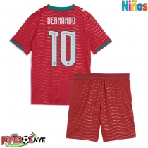 Camiseta Portugal Bernardo Silva #10 Primera Equipación para niños Mundial 2026 manga corta (+ pantalones cortos)